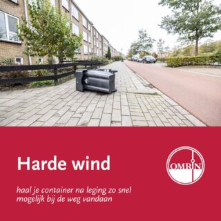 ♻️⚠️| Let op! Mogelijk harde wind 🌬️ de komende dagen. Samen houden we het netjes en veilig op straat: hou je container en de 📲afvalapp in de gaten! #hardewind